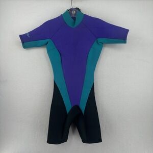 Gladiator Youth Size 8 Wet Suit Shorty‎ Black Purple Neoprene Surfing